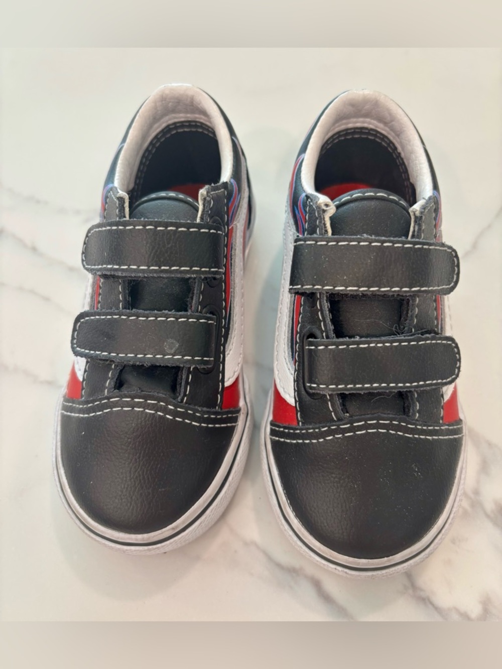 Vans Kids’ Black & Red Velcro Sneakers